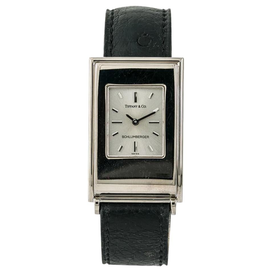 Tiffany 
Co. Schlumberger Quartz, Silver Dial, Certified For Sale
