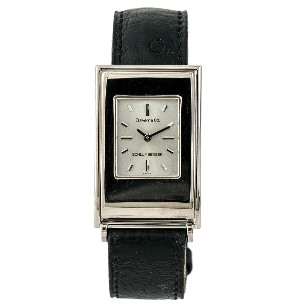 Tiffany & Co. Schlumberger Quartz, Silver Dial, Certified For Sale