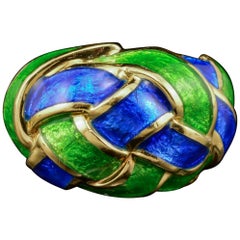 Tiffany & Co. Bague Schlumberger Émail bleu vert