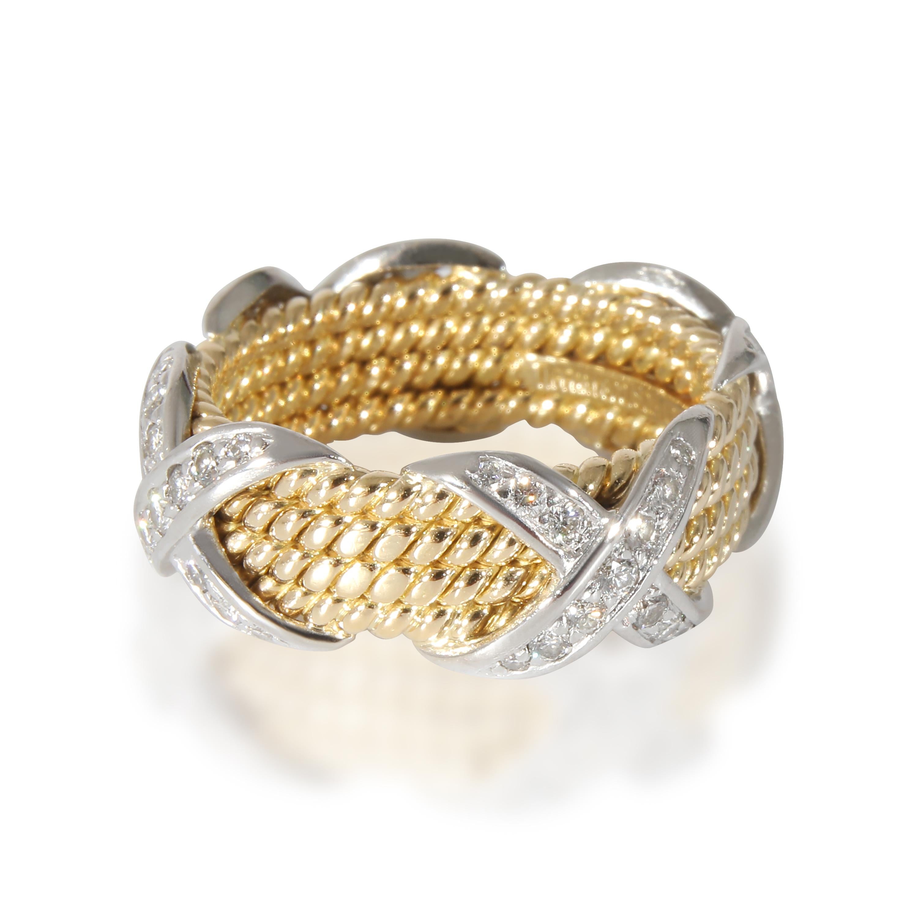 Women's Tiffany & Co. Schlumberger Ring in 18k Yellow Gold/Platinum 0.54 CTW