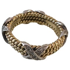 TIFFANY & CO. Schlumberger 3-Row Rope & Diamond Ring
