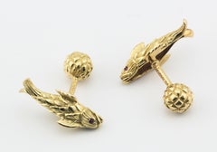 Tiffany & Co. Schlumberger Ruby 18K Yellow Gold Koi Fish Cufflinks