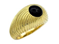 Tiffany & Co. Schlumberger Shrimp Style Black Onyx Ring in 18 Karat Yellow Gold