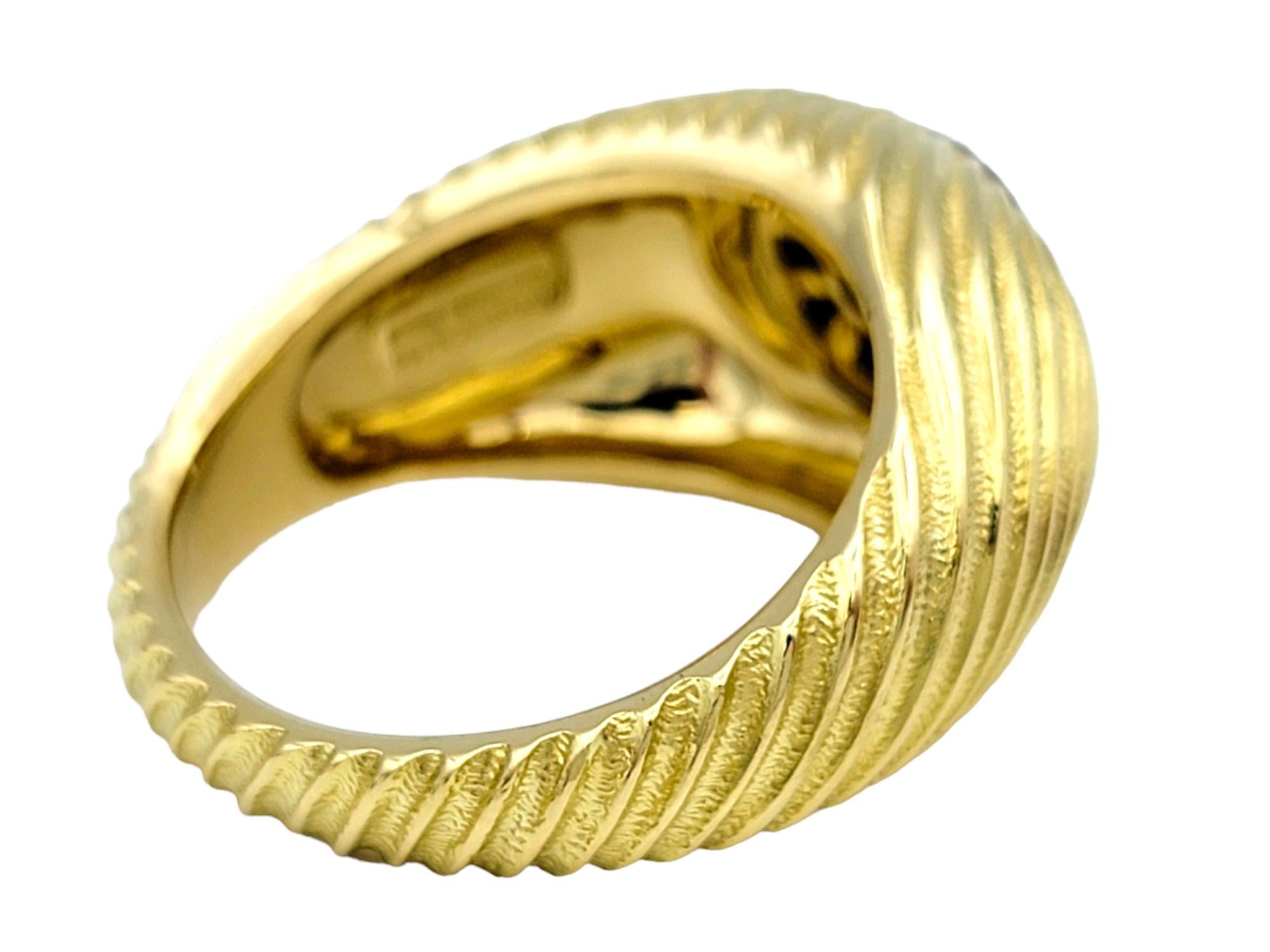 Women's or Men's Tiffany & Co. Schlumberger Shrimp Style Black Onyx Ring in 18 Karat Yellow Gold For Sale