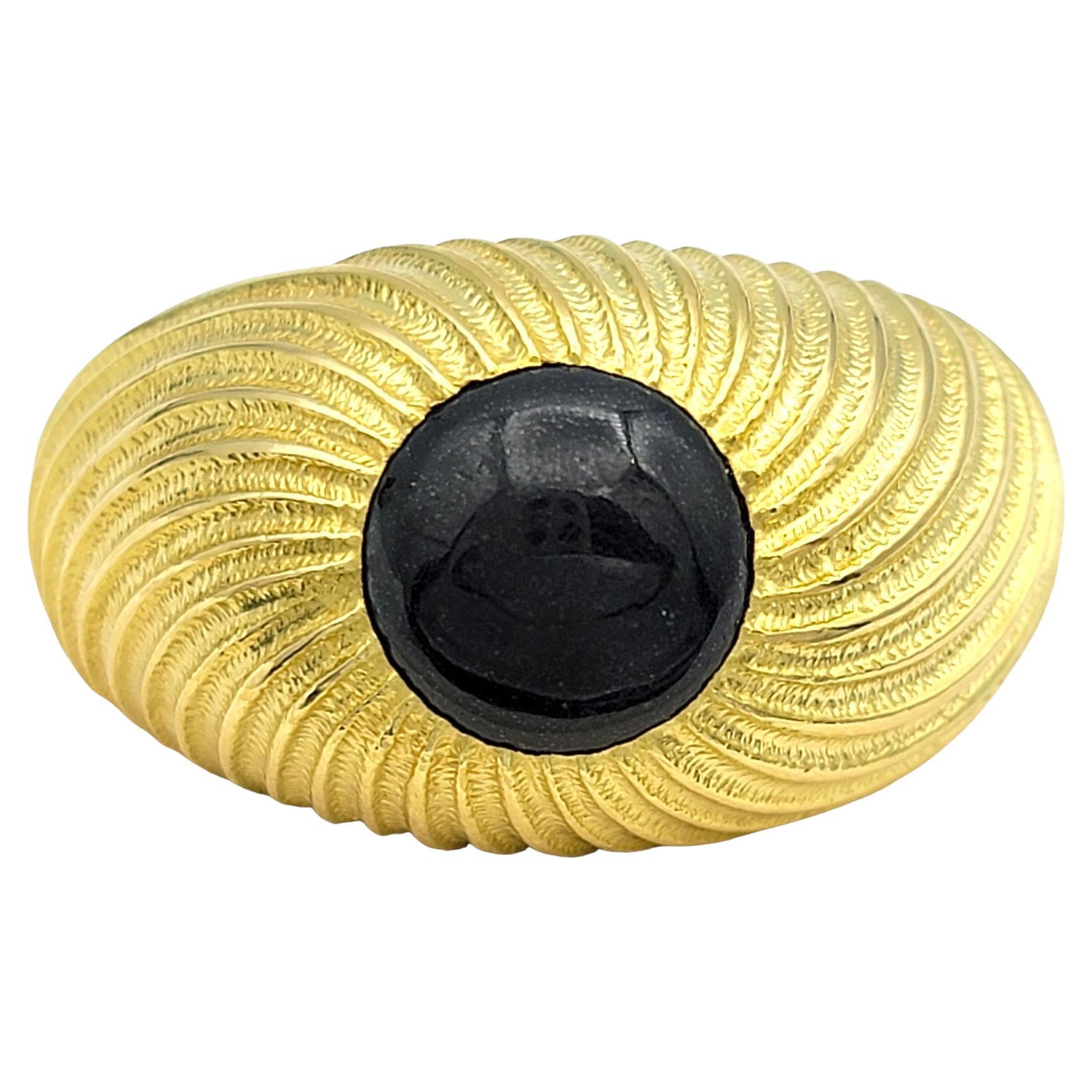 Tiffany & Co. Schlumberger Shrimp Style Black Onyx Ring in 18 Karat Yellow Gold For Sale