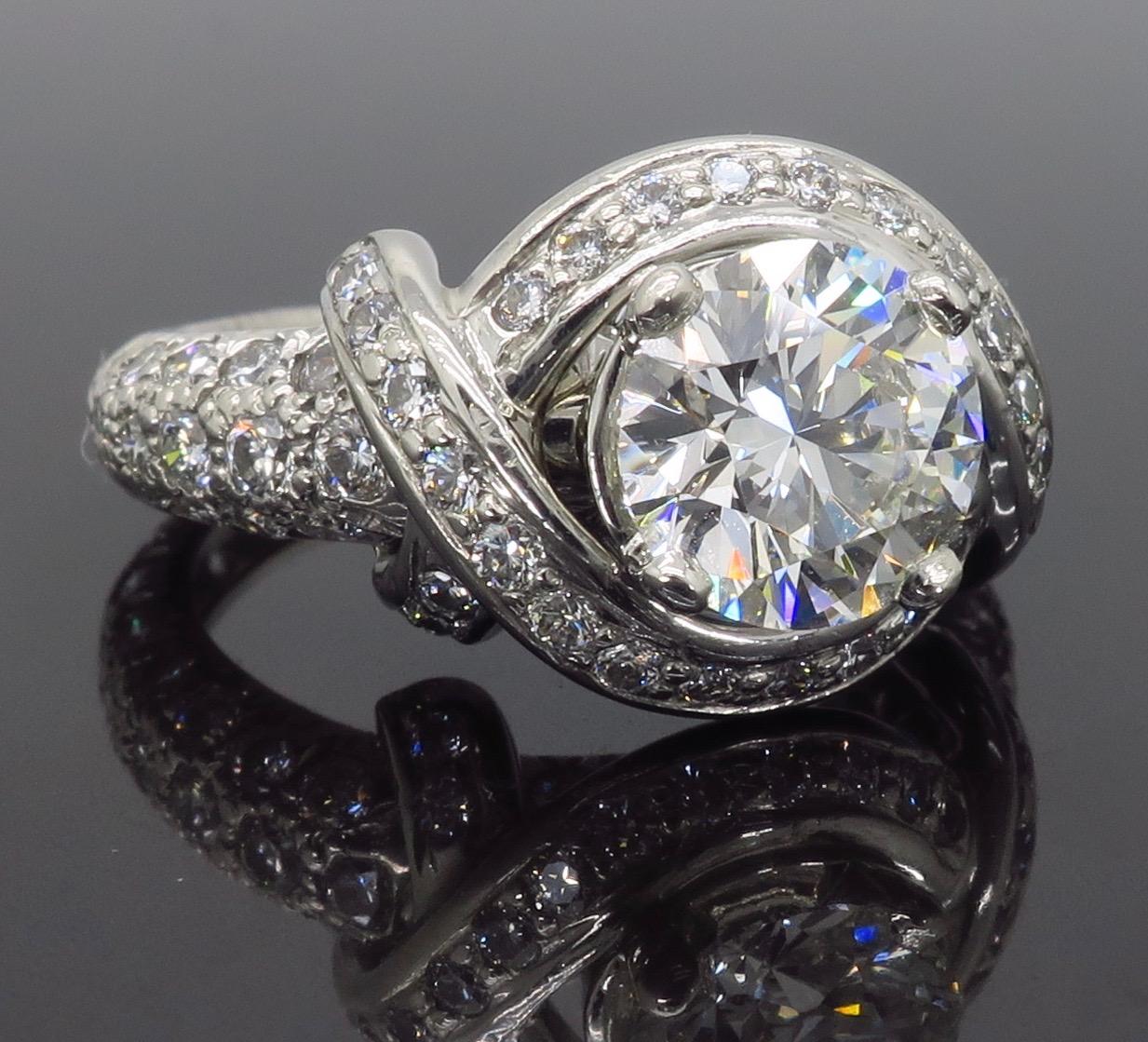 Tiffany & Co. Schlumberger Signature Diamond Platinum Engagement Ring 3