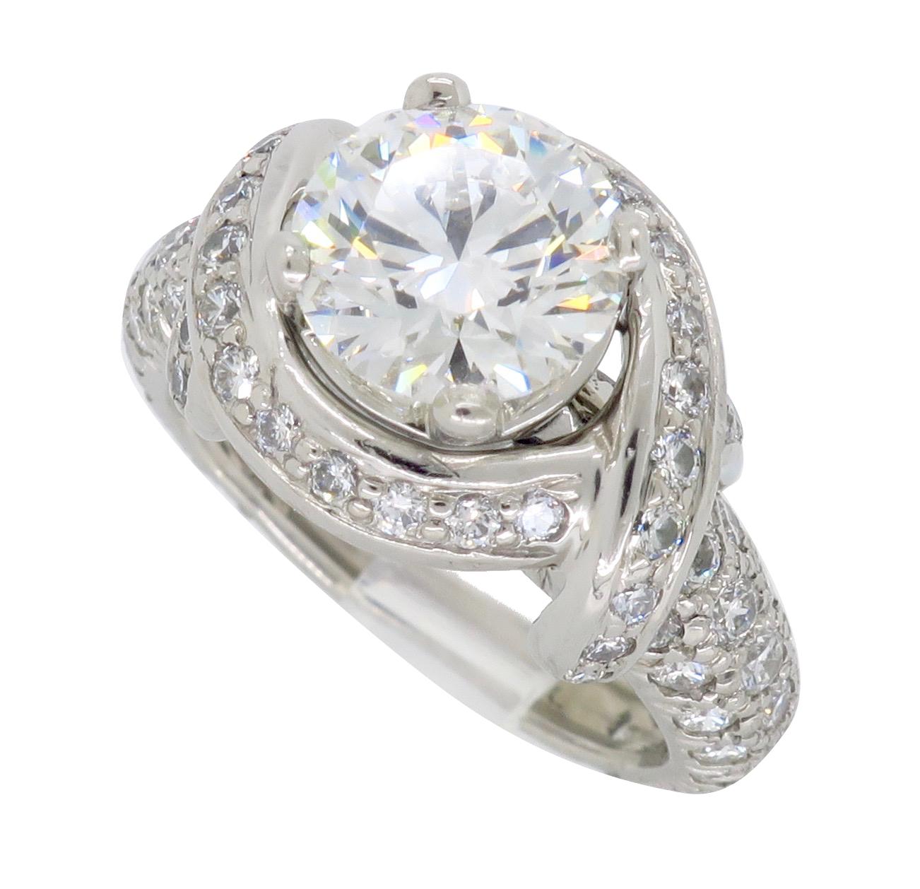 Tiffany & Co. Schlumberger Signature Diamond Platinum Engagement Ring 4