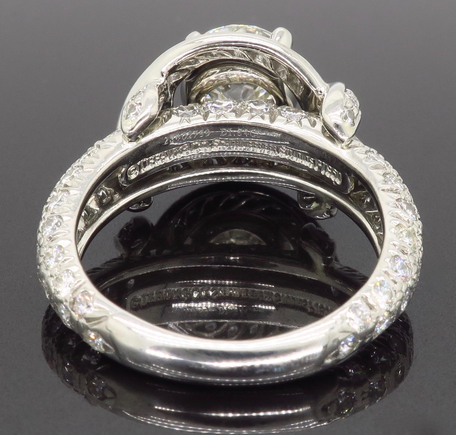 Tiffany & Co. Schlumberger Signature Diamond Platinum Engagement Ring 1