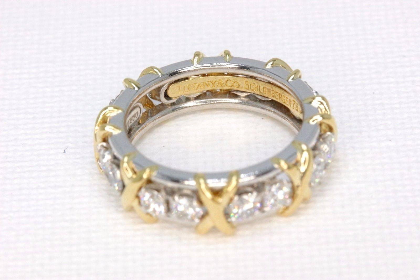 Tiffany & Co. Schlumberger Sixteen Stone 1.14TCW Diamond Ring 18kt & Platinum 2