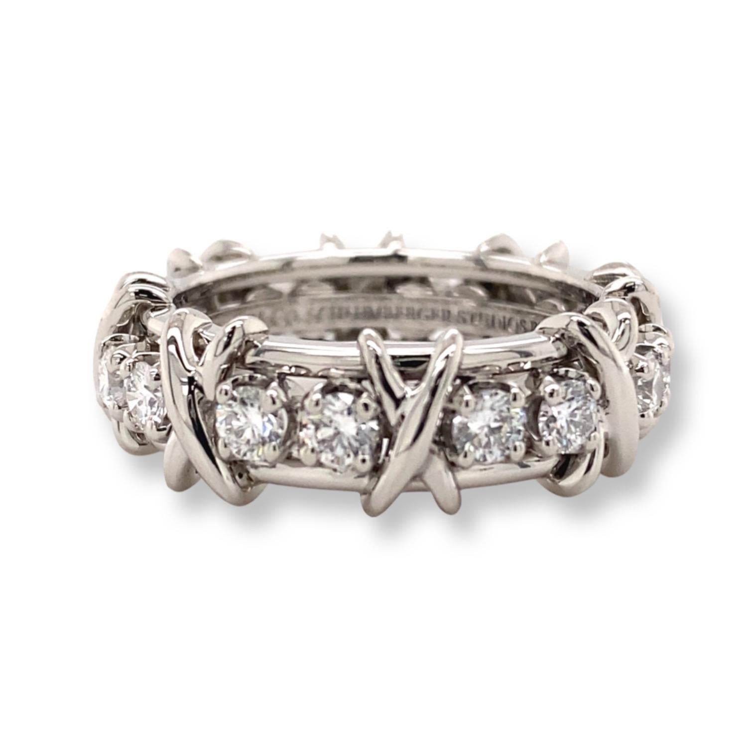 Tiffany & Co. Schlumberger Sechzehn Stein-Ring aus Platin mit Diamanten 1,14 tcw 6
