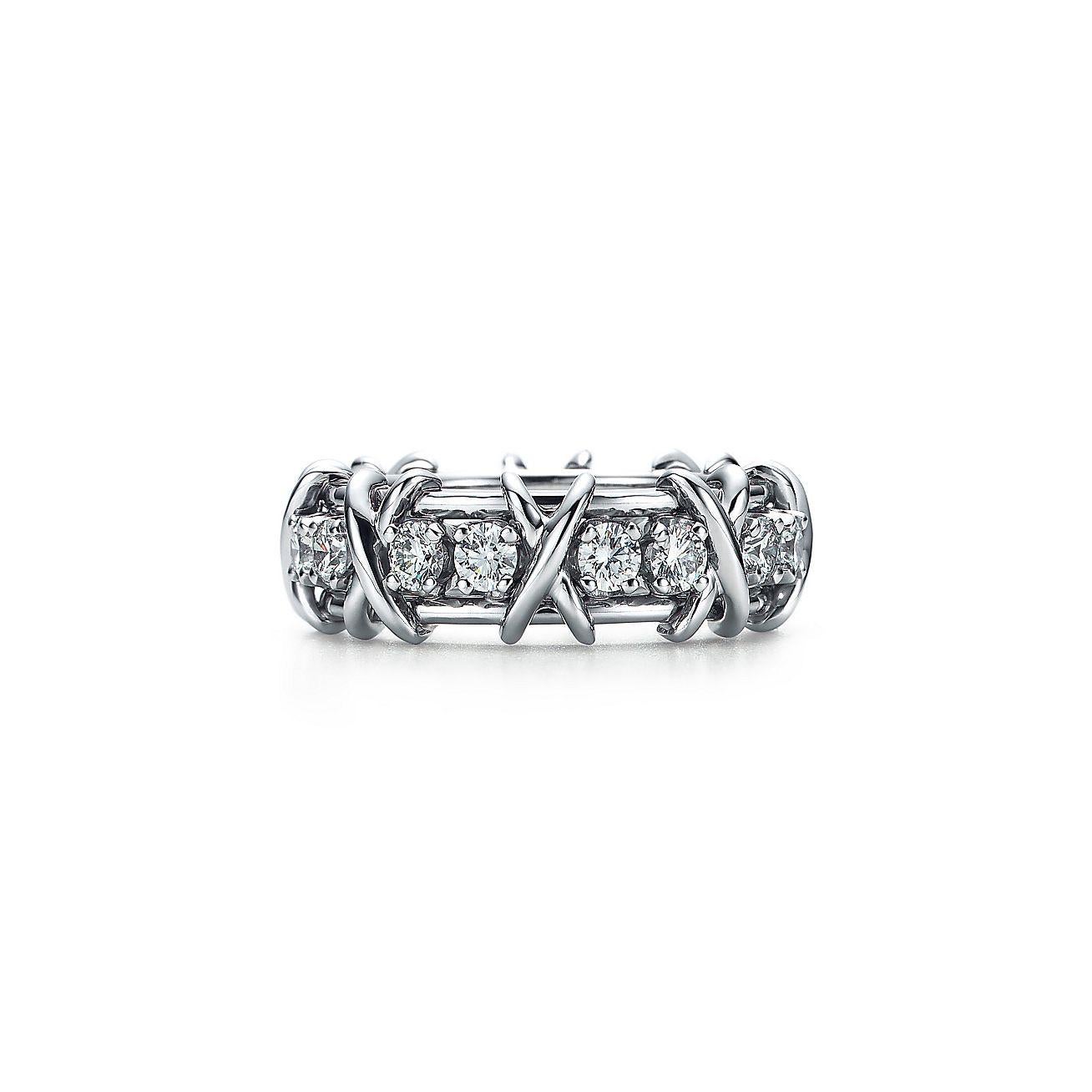 Tiffany & Co. Schlumberger Sechzehn Stein-Ring aus Platin mit Diamanten 1,14 tcw 7