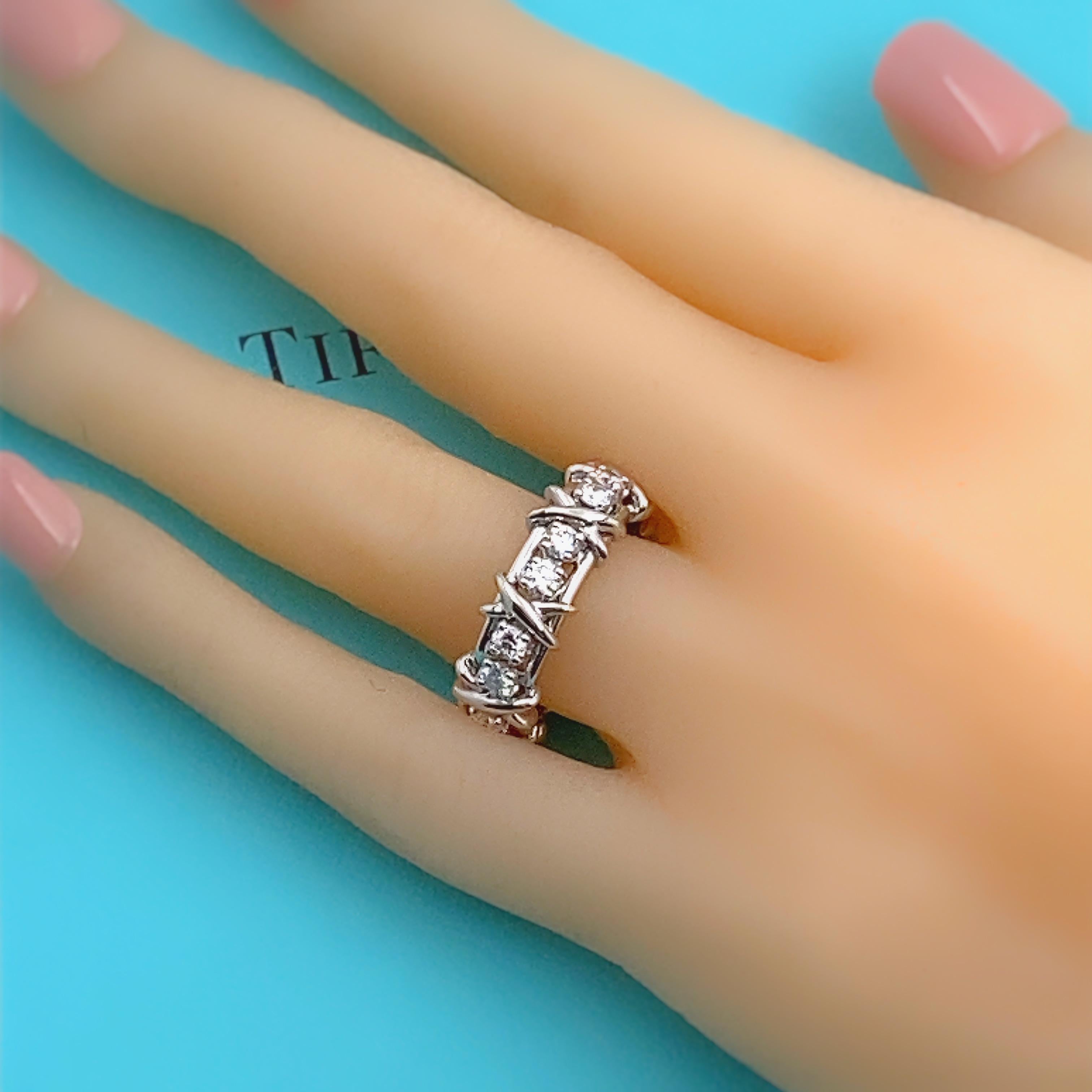 Tiffany & Co. Schlumberger Sechzehn Stein-Ring aus Platin mit Diamanten 1,14 tcw 1