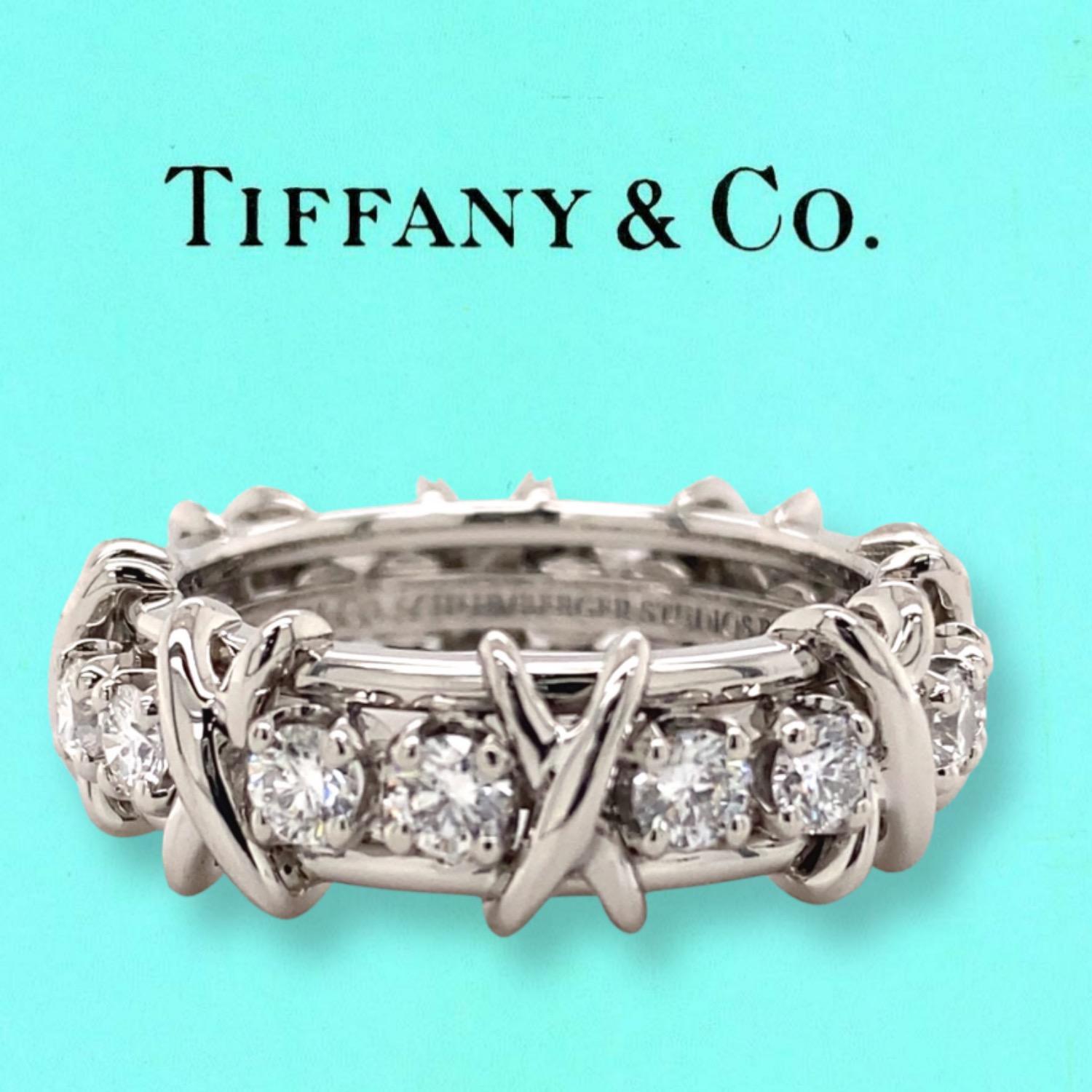 Tiffany & Co. Schlumberger Sechzehn Stein-Ring aus Platin mit Diamanten 1,14 tcw 4