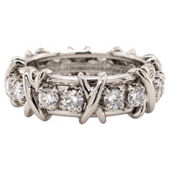 Tiffany & Co. Anello a fascia con sedici pietre Schlumberger in platino Diamanti 1,14 tcw