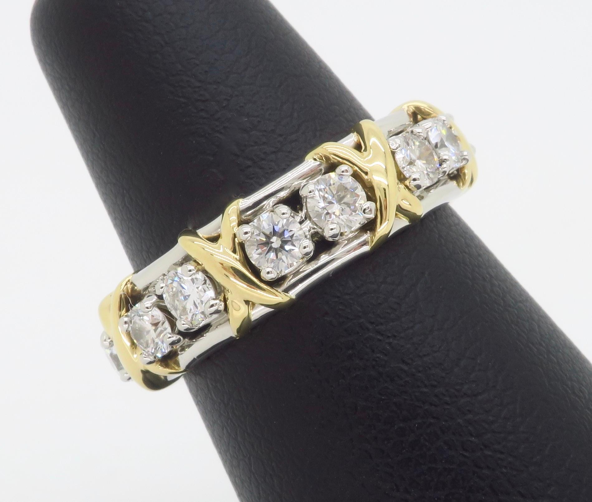 Tiffany and Co. Schlumberger Sixteen Stone Diamond Ring For Sale at ...