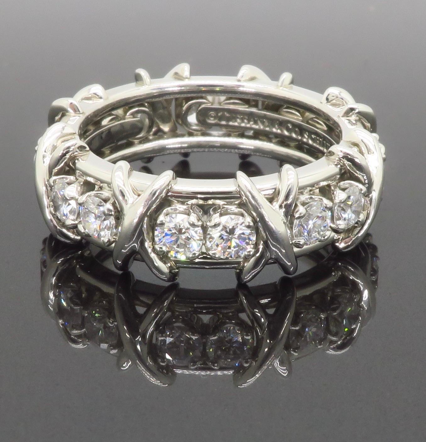 Tiffany & Co. Schlumberger Sixteen Stone Diamond Ring Made in Platinum 4