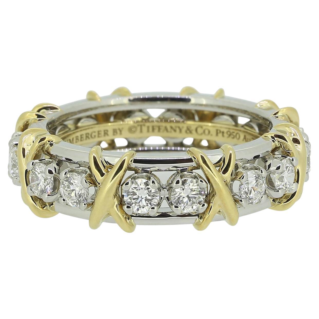 Tiffany
Co. Schlumberger Sechzehn-Stein Diamantring Größe N 1/2 (55)