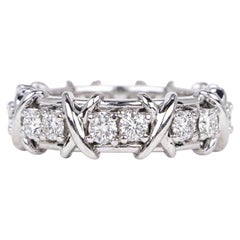 Tiffany & Co Schlumberger Sixteen Stone Platinum Diamond Band Ring 1.14 Carat