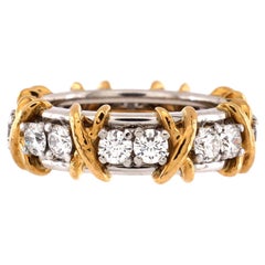 Tiffany & Co. Anello Schlumberger con sedici pietre in oro giallo 18k e platino