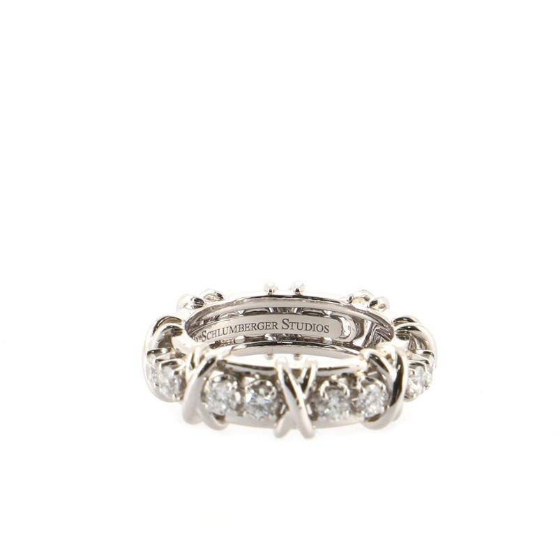 Tiffany & Co. Schlumberger Sechzehn Stein Ring Platin mit Diamanten 1