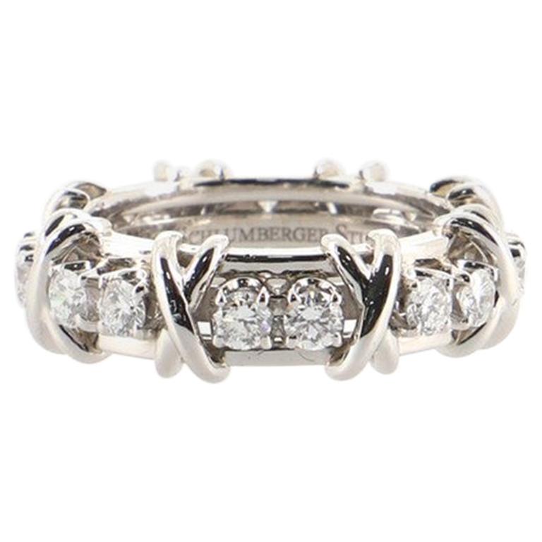 Tiffany and Co. Schlumberger Sixteen Stone Ring Platinum with Diamonds ...