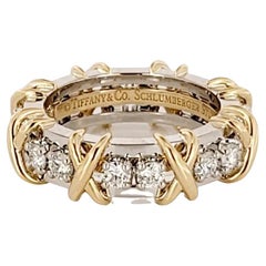 Tiffany & Co. Anillo de dieciséis piedras Schlumberger talla 6.25