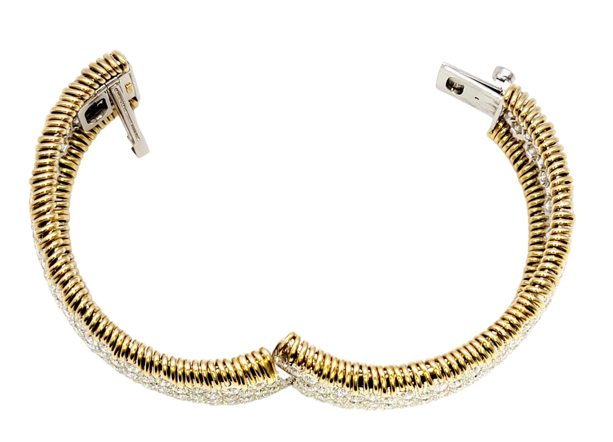 Tiffany & Co. Schlumberger 'Stitches' Diamond Bangle Bracelet 41.46 Carats Total 1