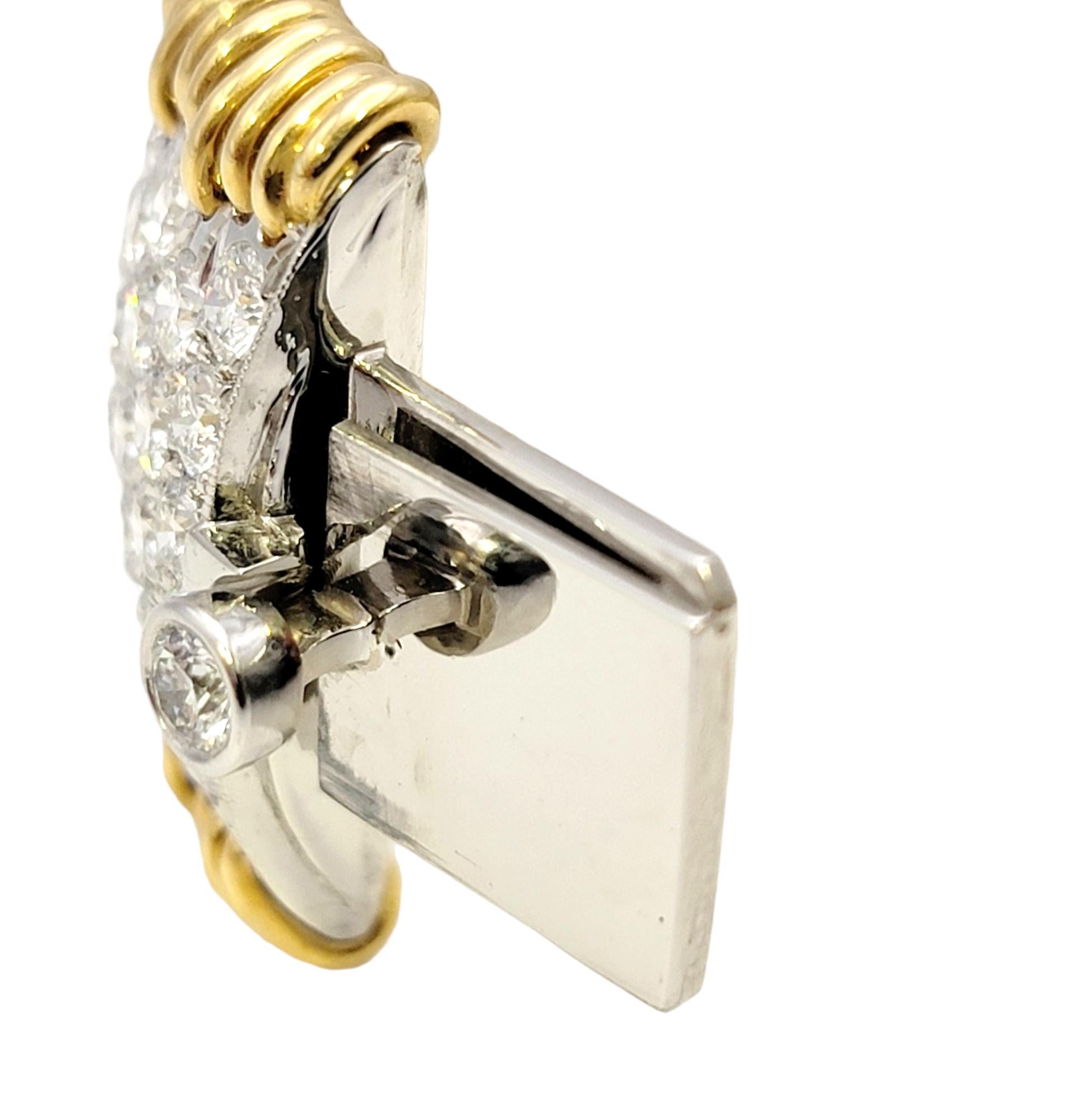 Tiffany & Co. Schlumberger 'Stitches' Diamond Bangle Bracelet 41.46 Carats Total 3