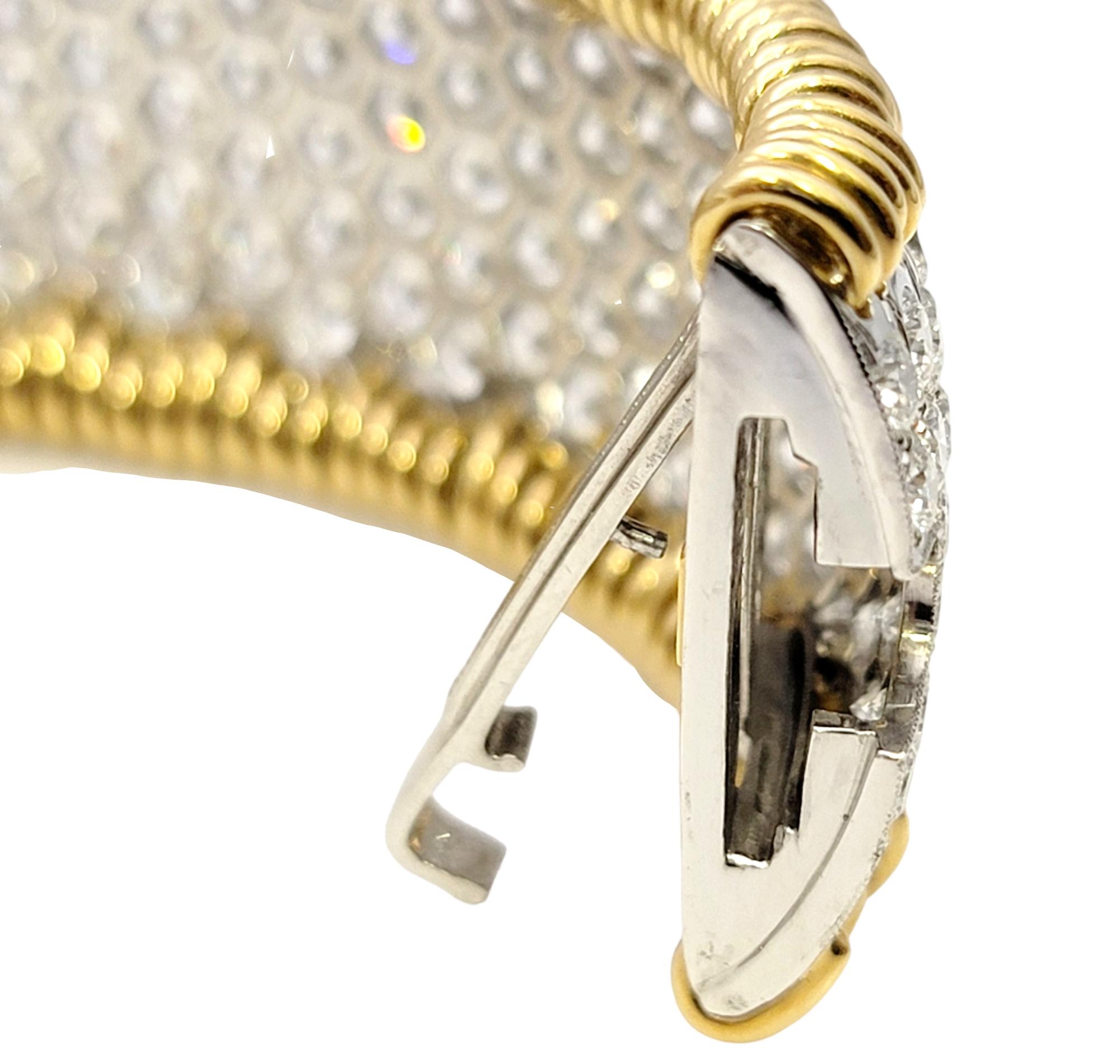 Tiffany & Co. Schlumberger 'Stitches' Diamond Bangle Bracelet 41.46 Carats Total 4
