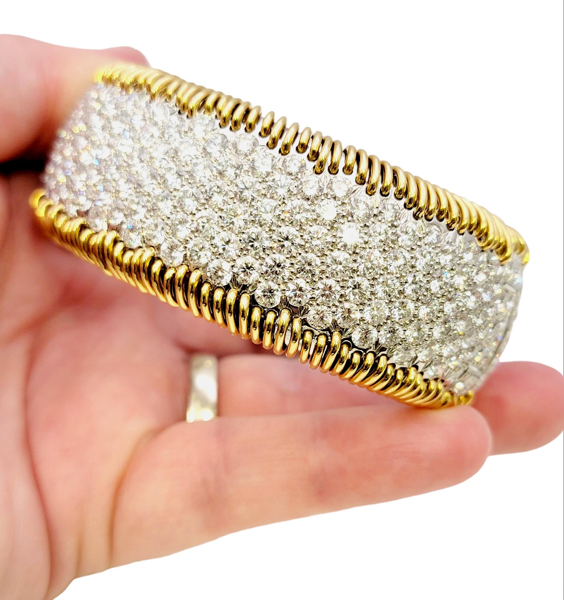 Tiffany & Co. Schlumberger 'Stitches' Diamond Bangle Bracelet 41.46 Carats Total 8