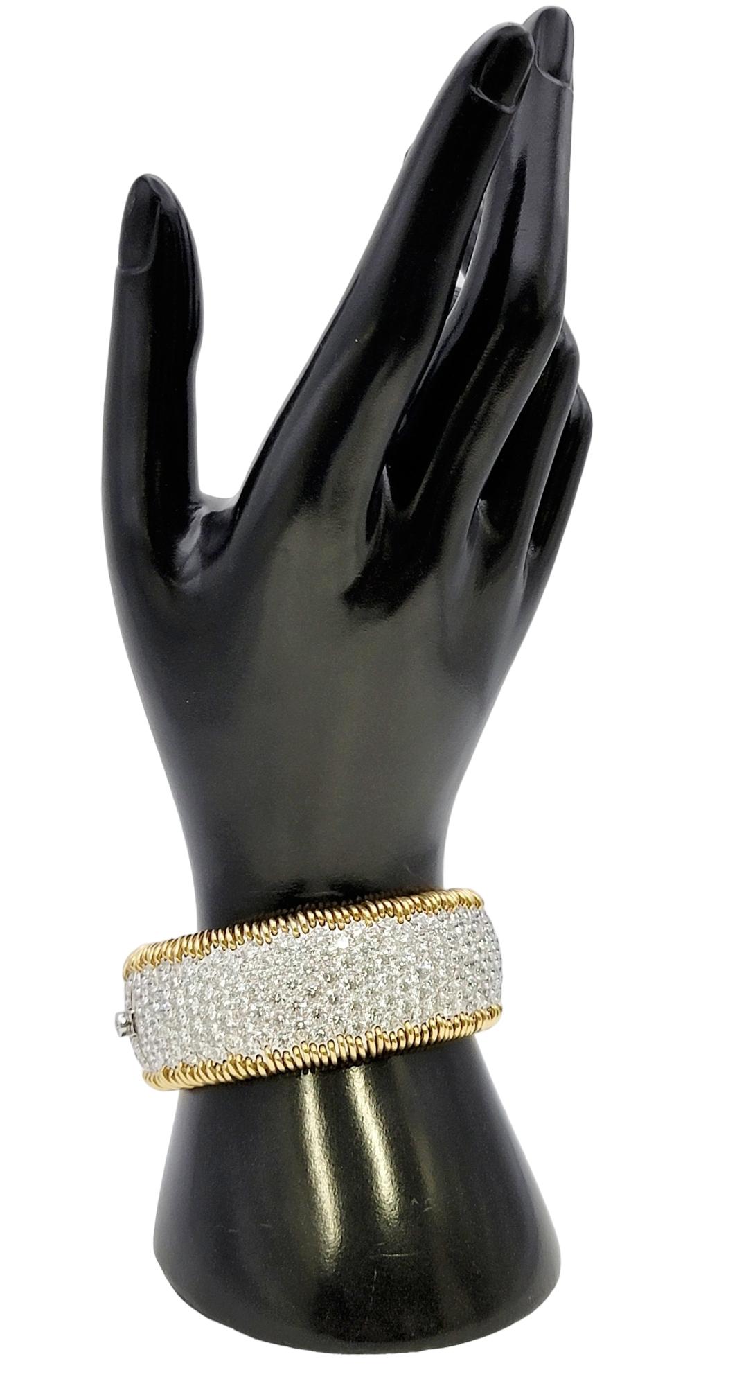 Tiffany & Co. Schlumberger 'Stitches' Diamond Bangle Bracelet 41.46 Carats Total 9