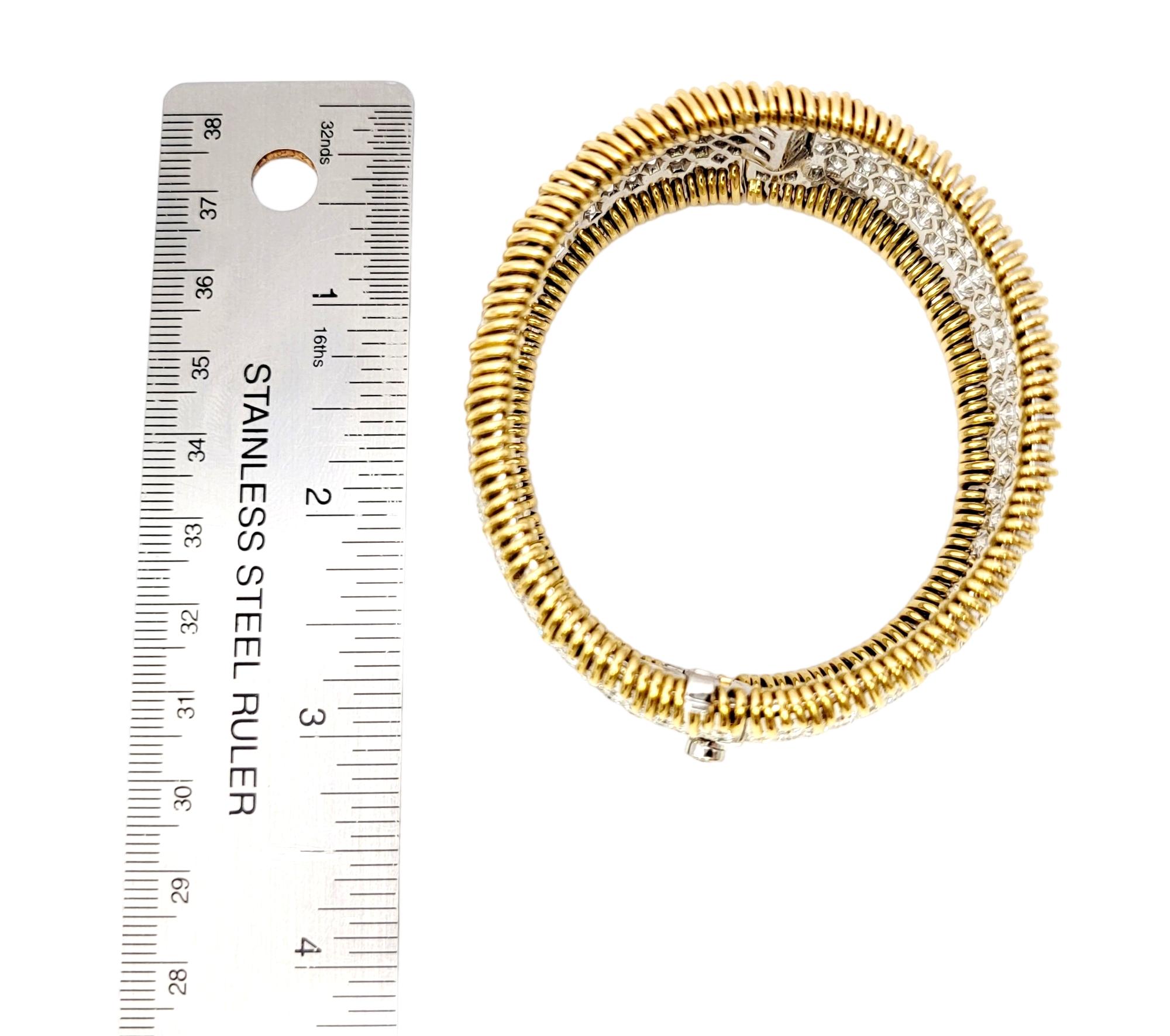 Tiffany & Co. Schlumberger 'Stitches' Diamond Bangle Bracelet 41.46 Carats Total 11