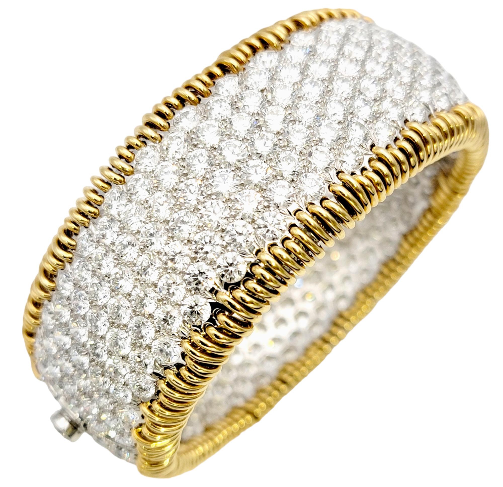 Contemporary Tiffany & Co. Schlumberger 'Stitches' Diamond Bangle Bracelet 41.46 Carats Total