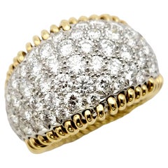 Tiffany & Co. Schlumberger 'Stitches' Diamond Cocktail Ring 3.91 Carats Total