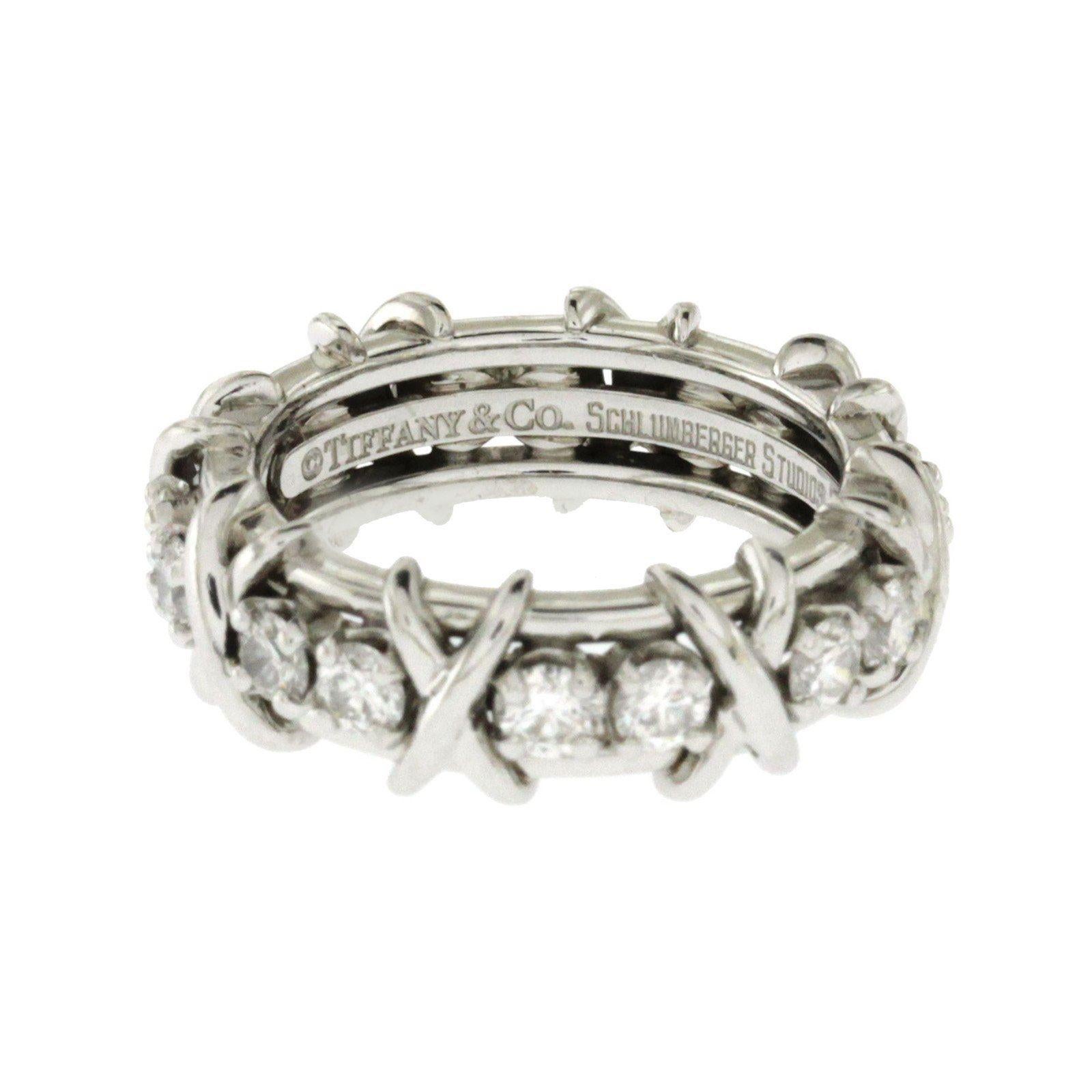 Tiffany & Co. Schlumberger Studios 16 Diamonds Platinum Ring 1
