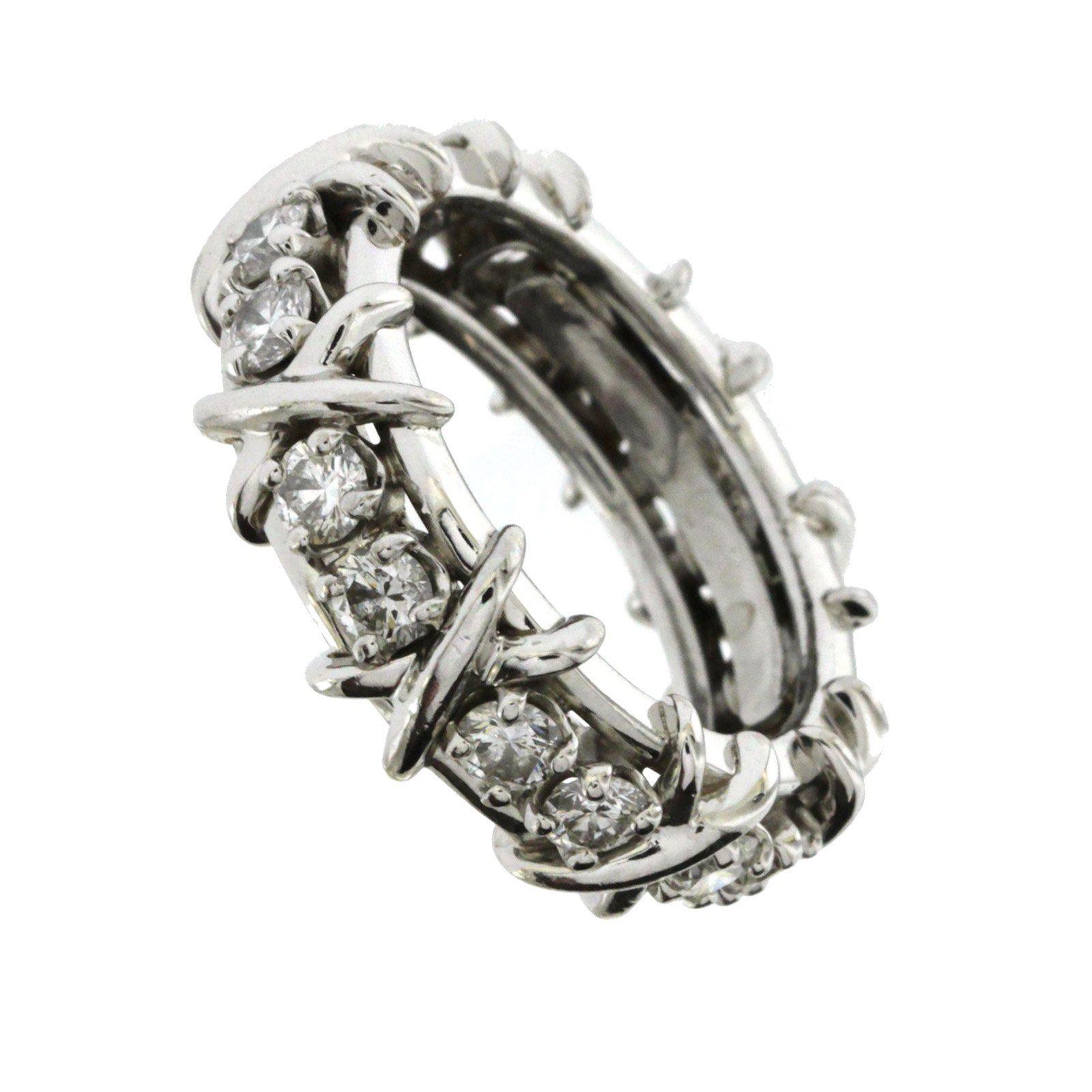 Tiffany & Co. Schlumberger Studios 16 Diamonds Platinum Ring 2