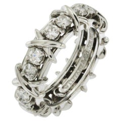 Tiffany & Co. Schlumberger Studios 16 Diamonds Platinum Ring