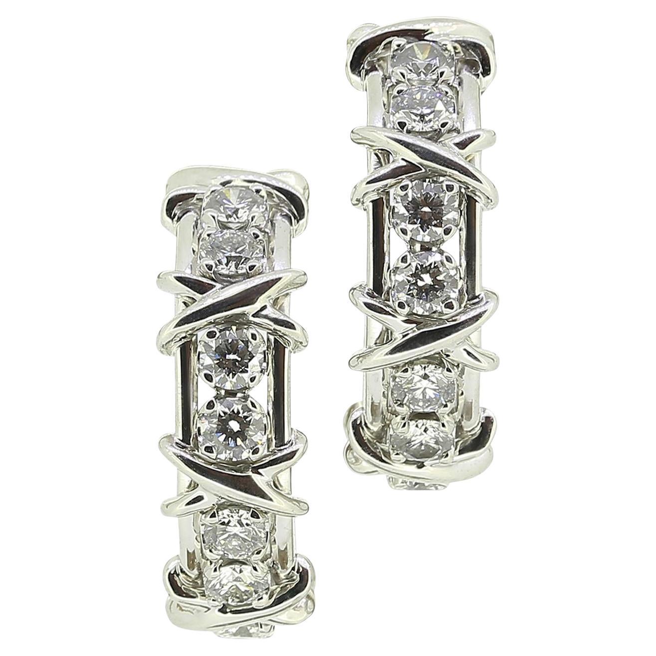 Tiffany & Co. Schlumberger Studios Diamond Hoop Earrings