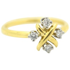 Tiffany & Co. Schlumberger Studios Diamond Platinum and Gold 18 Karat Lynn Ring