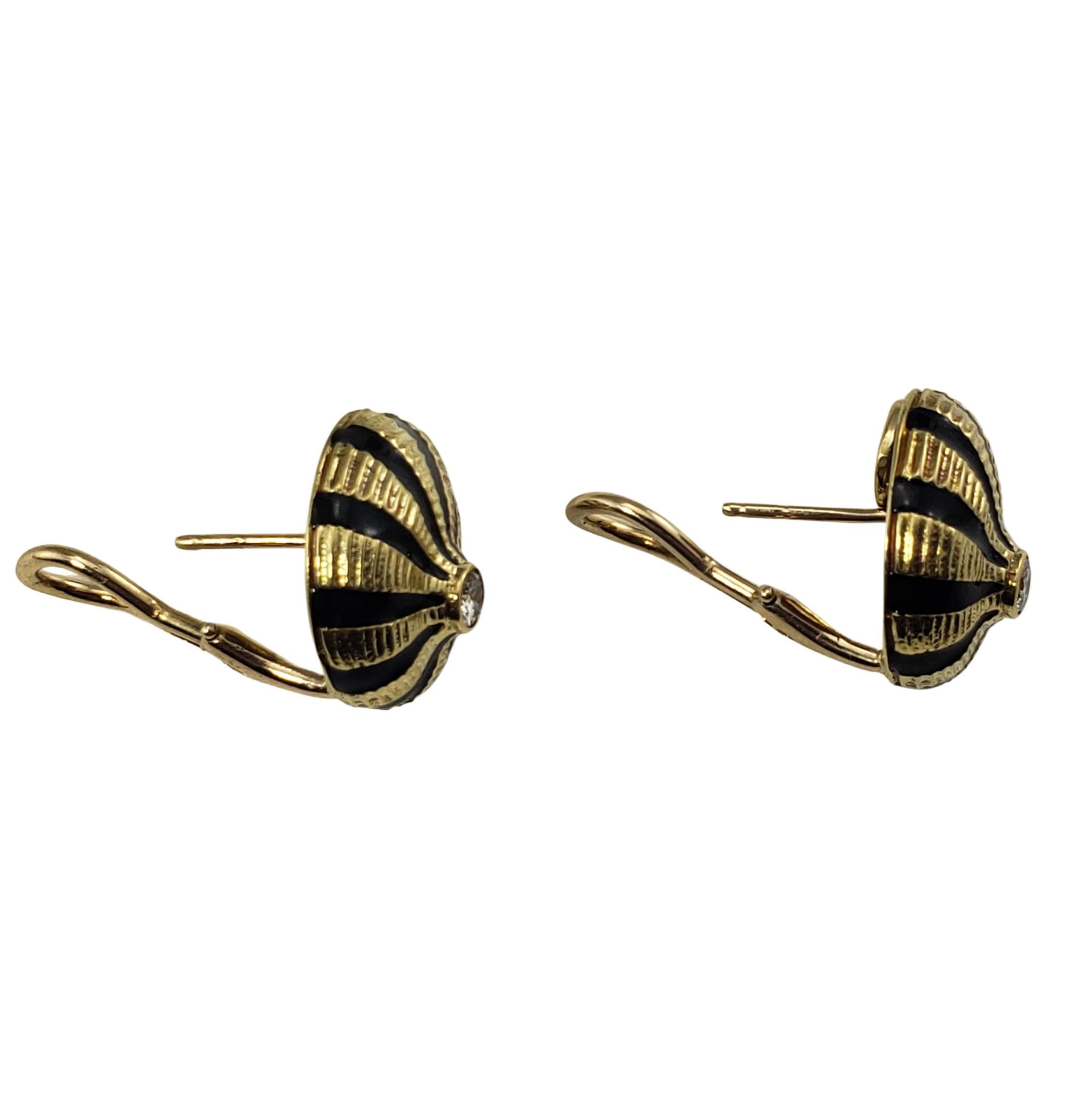 Tiffany & Co. Schlumberger Taj Mahal 18 Karat Yellow Gold & Diamond Earrings 1