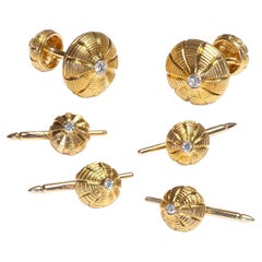 Tiffany & Co. Schlumberger Taj Mahal Ensemble de boutons de manchette en or 18 carats et diamants