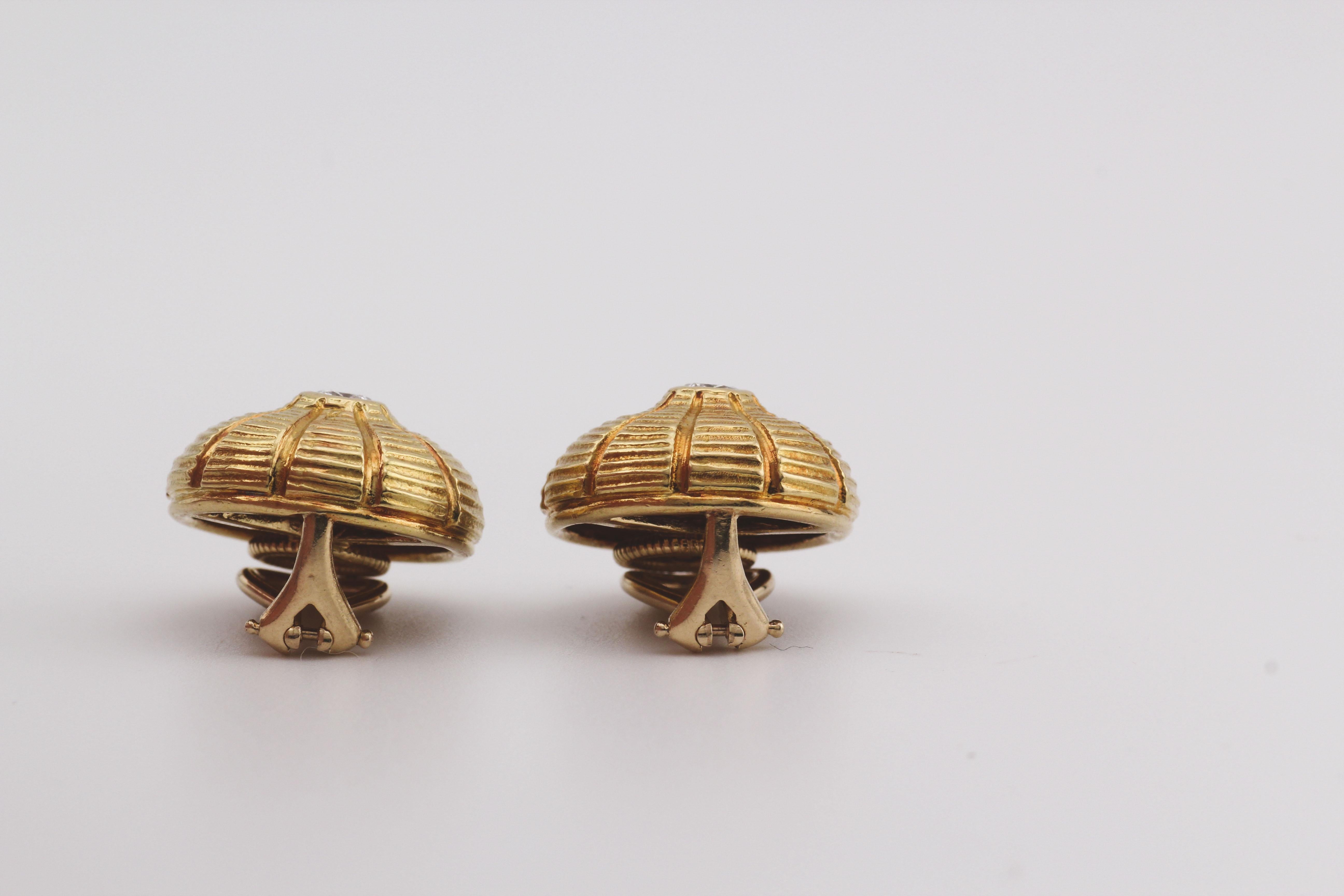 Tiffany & Co. Schlumberger Taj Mahal Diamond 18k Gold Earrings 1