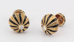 TIFFANY & CO. SCHLUMBERGER Taj Mahal Diamond Gold Cufflinks Set