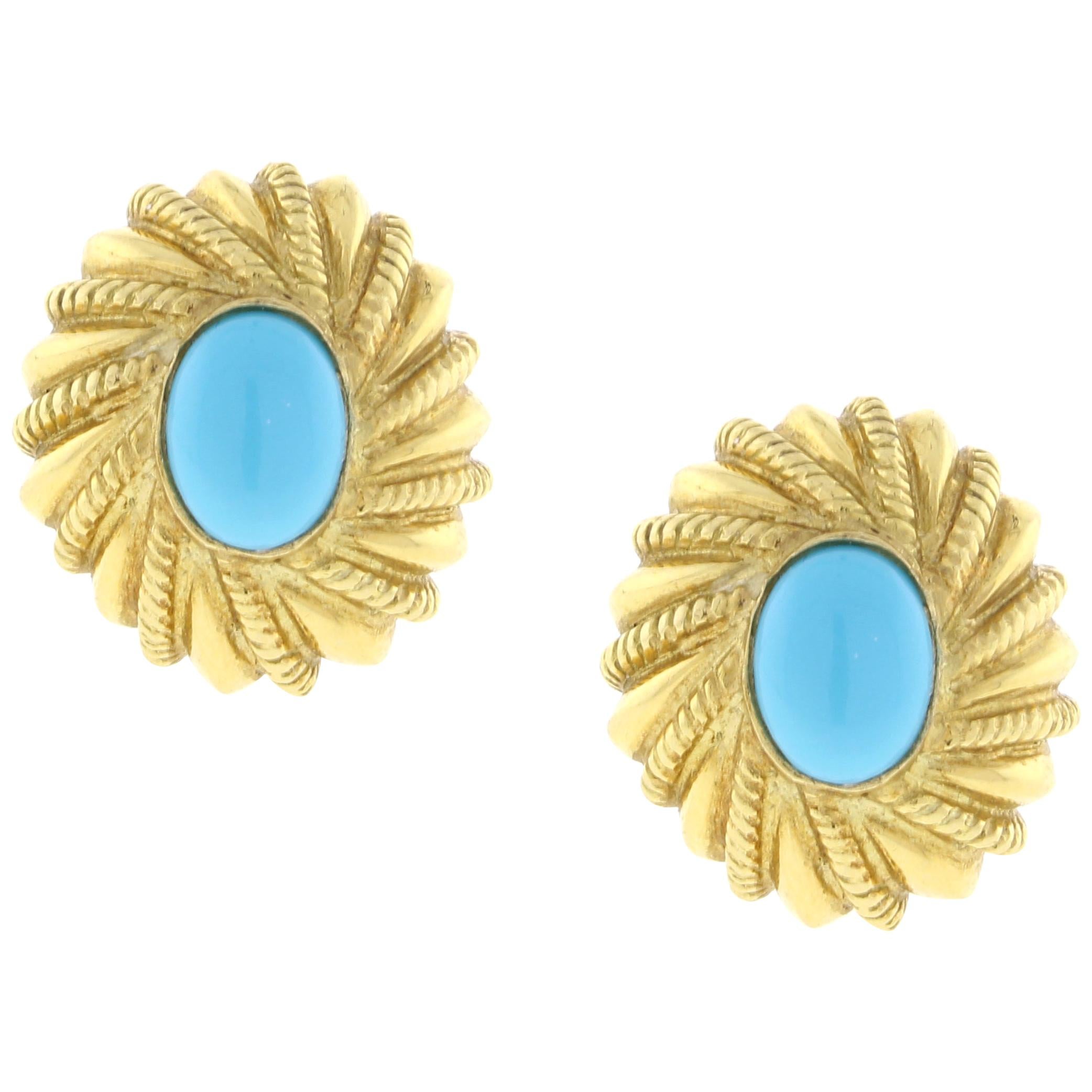 Tiffany & Co. Schlumberger Turquoise Earrings
