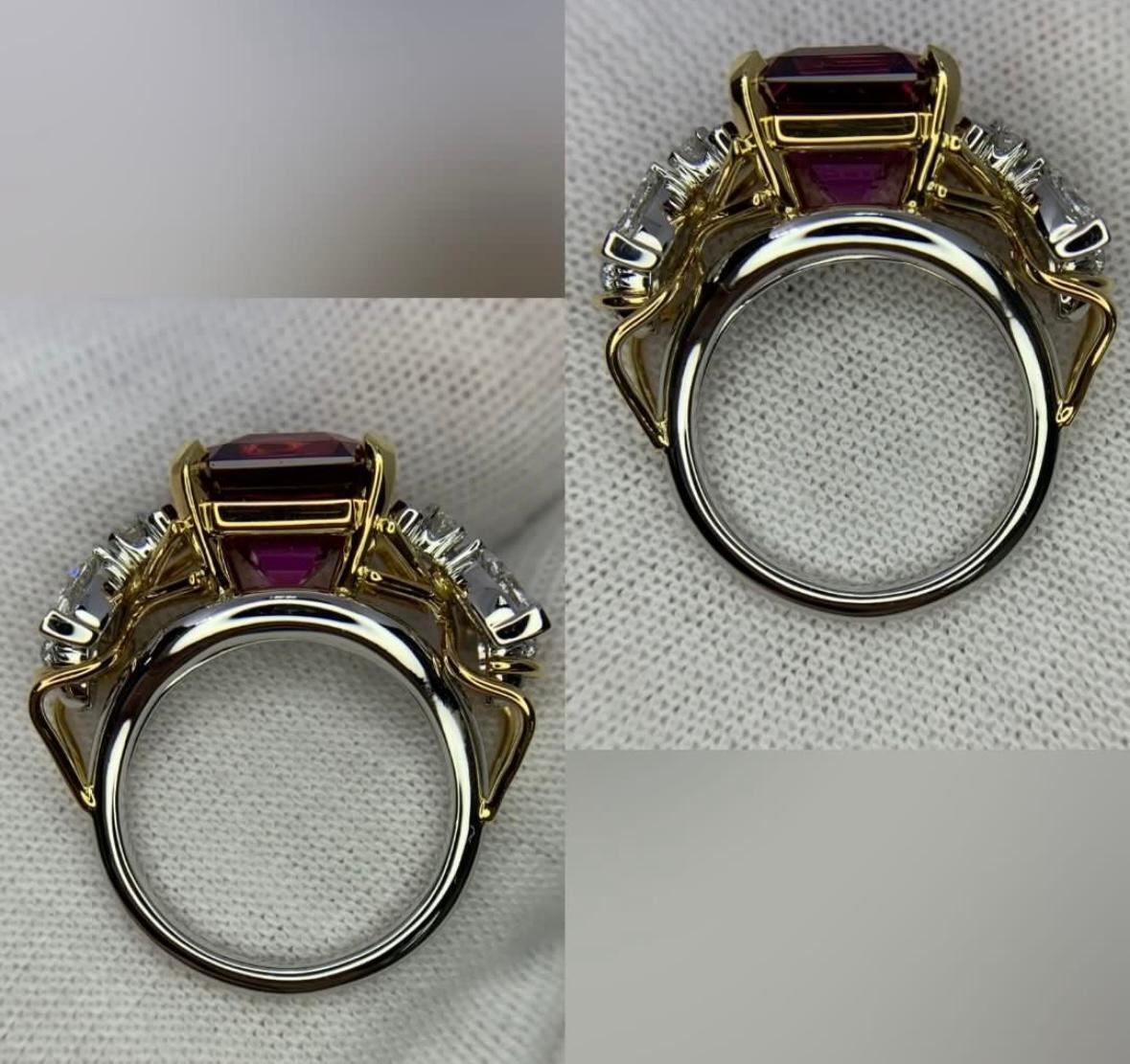 Anello a due api Tiffany & Co. con spinello rosa In condizioni ottime in vendita a New York, NY