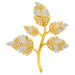 Tiffany & Co., Schlumberger Two-Color Gold and Diamond 'Five Leaves' Brooch