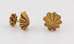 Tiffany & Co. Schlumberger Vintage 18k Yellow Gold Limpet Shell Cufflinks