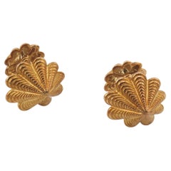 Tiffany & Co. Schlumberger Vintage 18k Yellow Gold Limpet Shell Cufflinks
