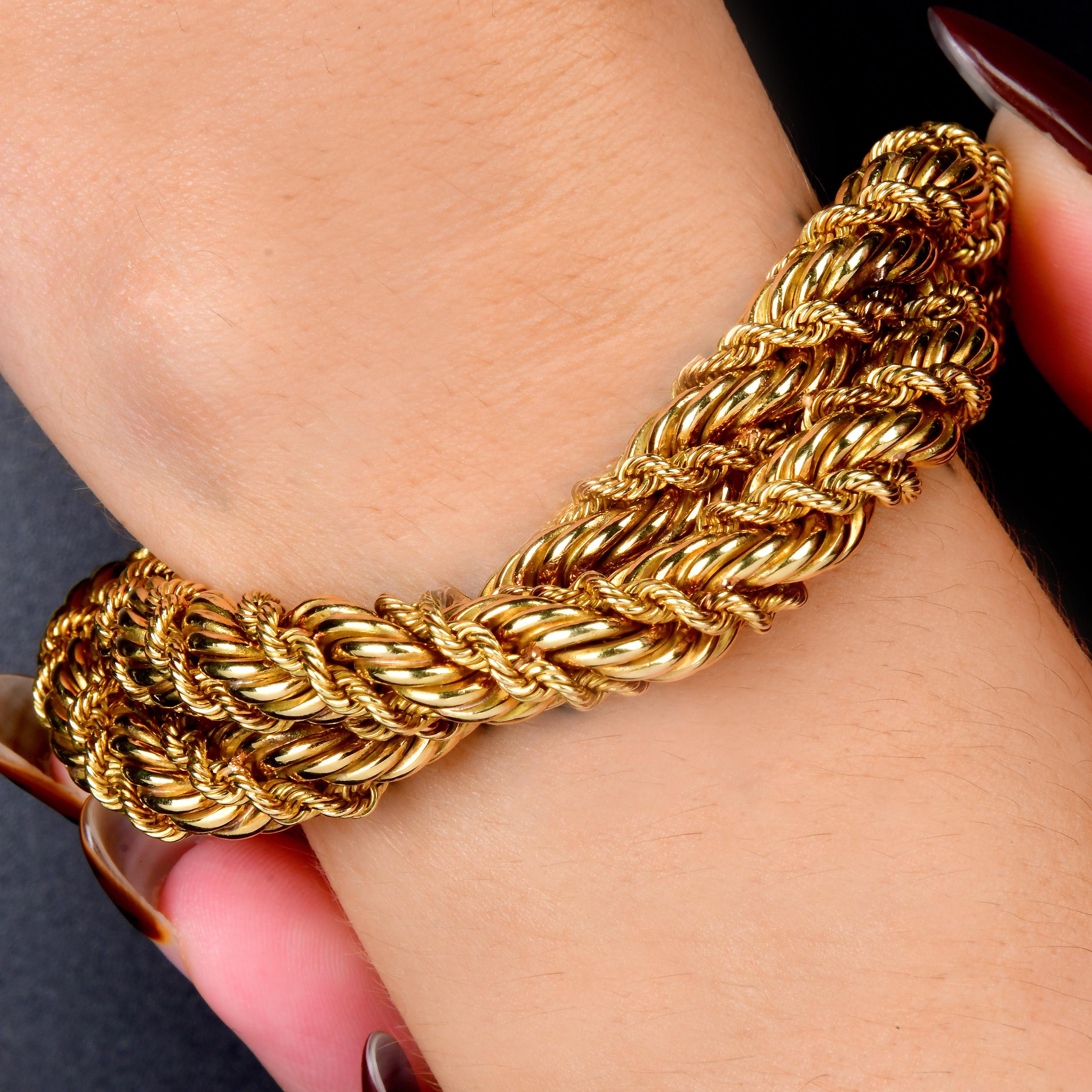 Tiffany & Co. Schlumberger Vintage 18K Gelbgold Seil-Armband im Angebot 6