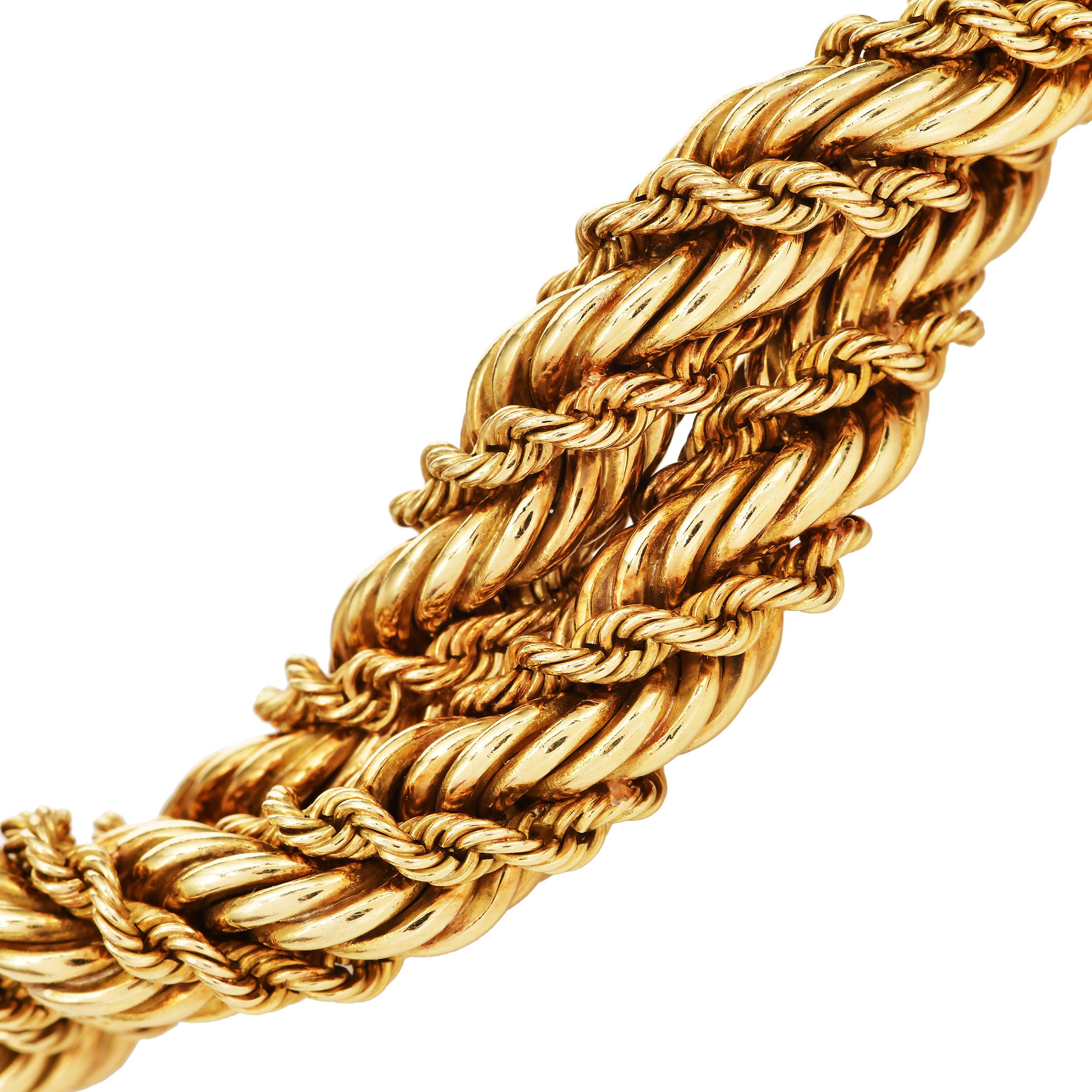 Tiffany & Co. Schlumberger Vintage 18K Gelbgold Seil-Armband für Damen oder Herren im Angebot